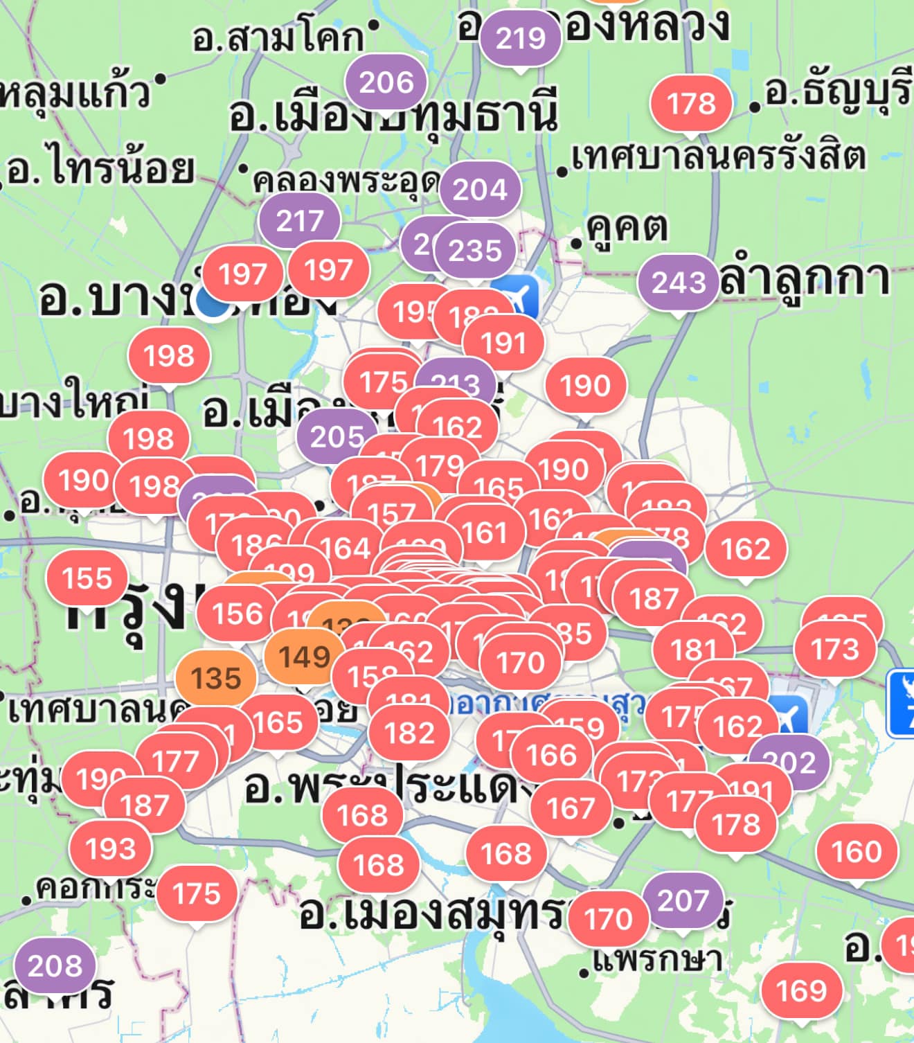 นนทบุรี ฝุ่น PM 2.5 หนักหนาพุ่งกระฉูดตั้งแต่เช้าๆ เลย