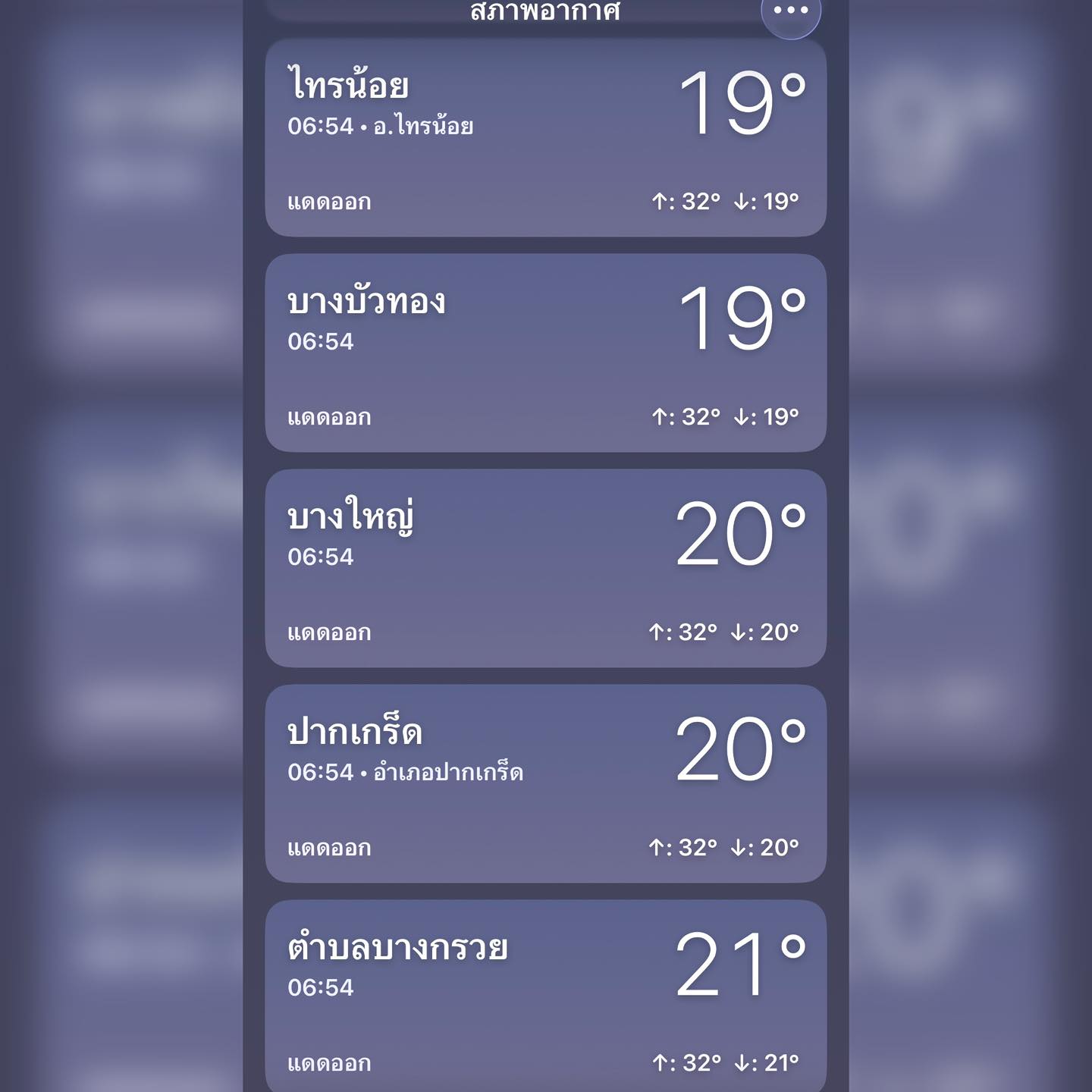 อูยยย .. อากาศเย็นขึ้น 19ํ  ฟ้าเปิด-แต่ยังมีฝุ่นหน่อยๆ