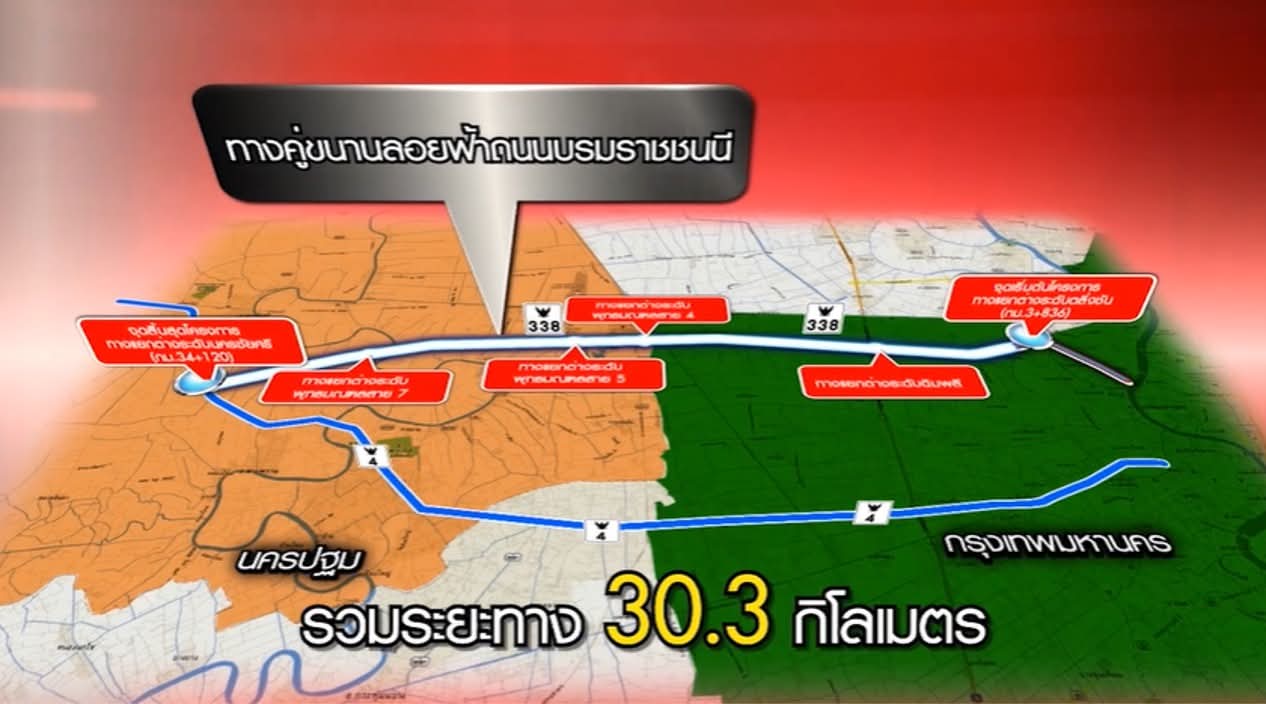 เตรียมสร้าง “ส่วนต่อขยายทางคู่ขนานลอยฟ้าบรมราชชนนี” ช่วงสาย 3-4