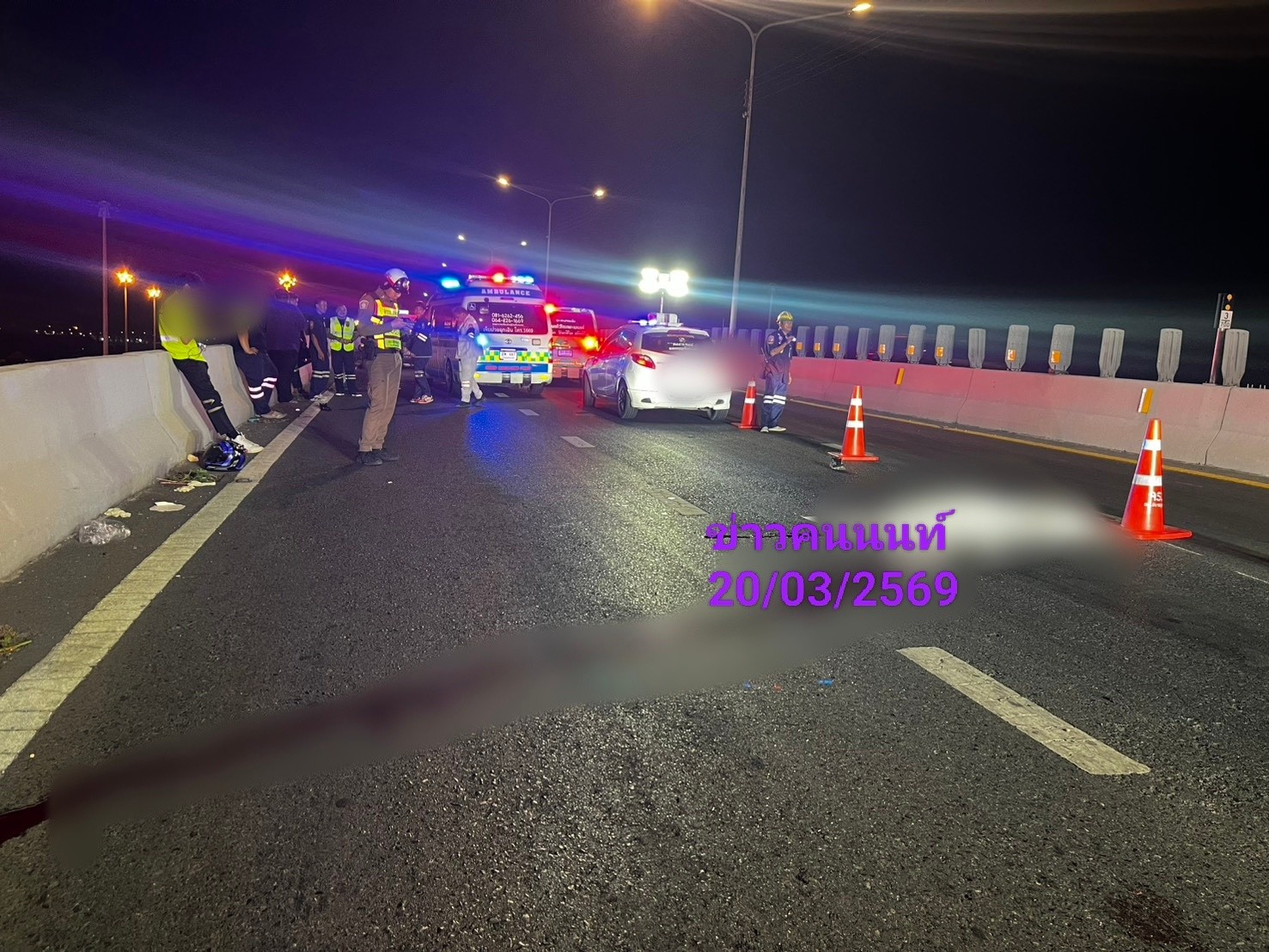 อุบัติเหตุเสียชีวิต จักรยานยนต์ เฉี่ยวชน ต่างระดับสาลีโข นนทบุรี