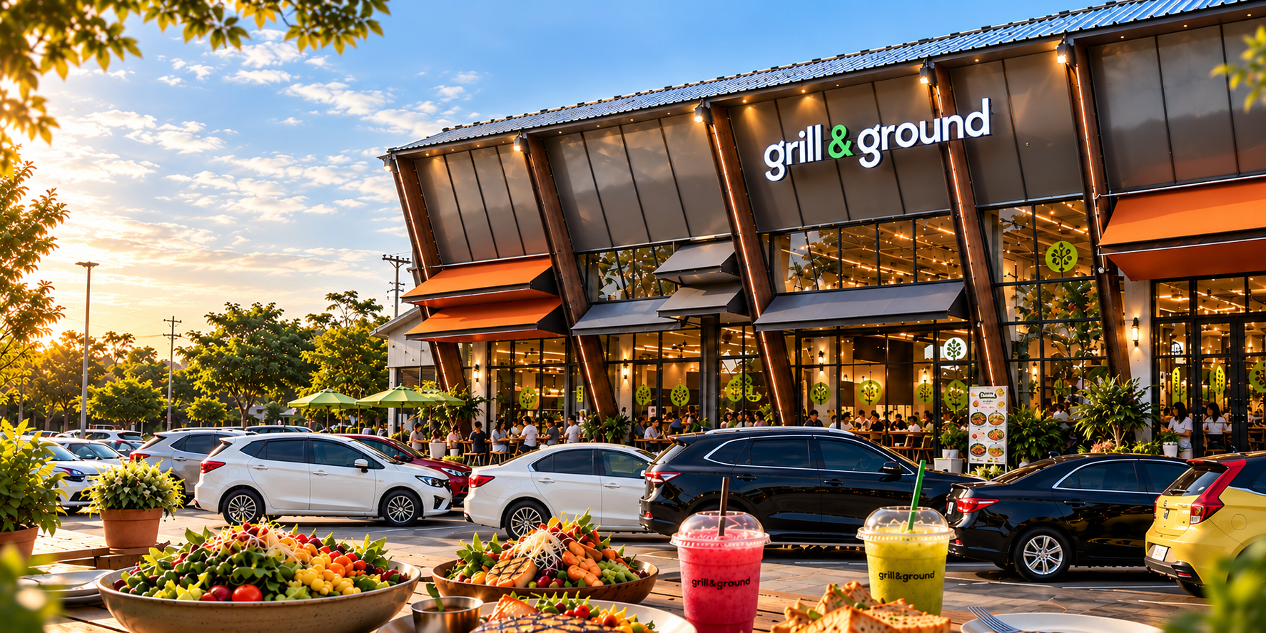 ไปกินกันอ่ะยังจ้า คนเยอะมากกก “Grill & Ground” สลัดบาร์บุฟเฟต์ by โอ้กะจู๋ เปิดแล้วที่ ปตท. เวสต์วิลเลจ บางใหญ่